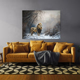 Lion In Snowy Winter Landscape 98 Wall Art