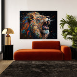 Lion Powerful Dramatic 29 Wall Art