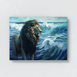 Lion Powerful Meets Ocean Forces 97 Wall Art