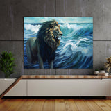 Lion Powerful Meets Ocean Forces 97 Wall Art