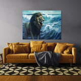 Lion Powerful Meets Ocean Forces 97 Wall Art