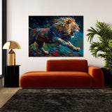Lion Running Hunting 43 Wall Art