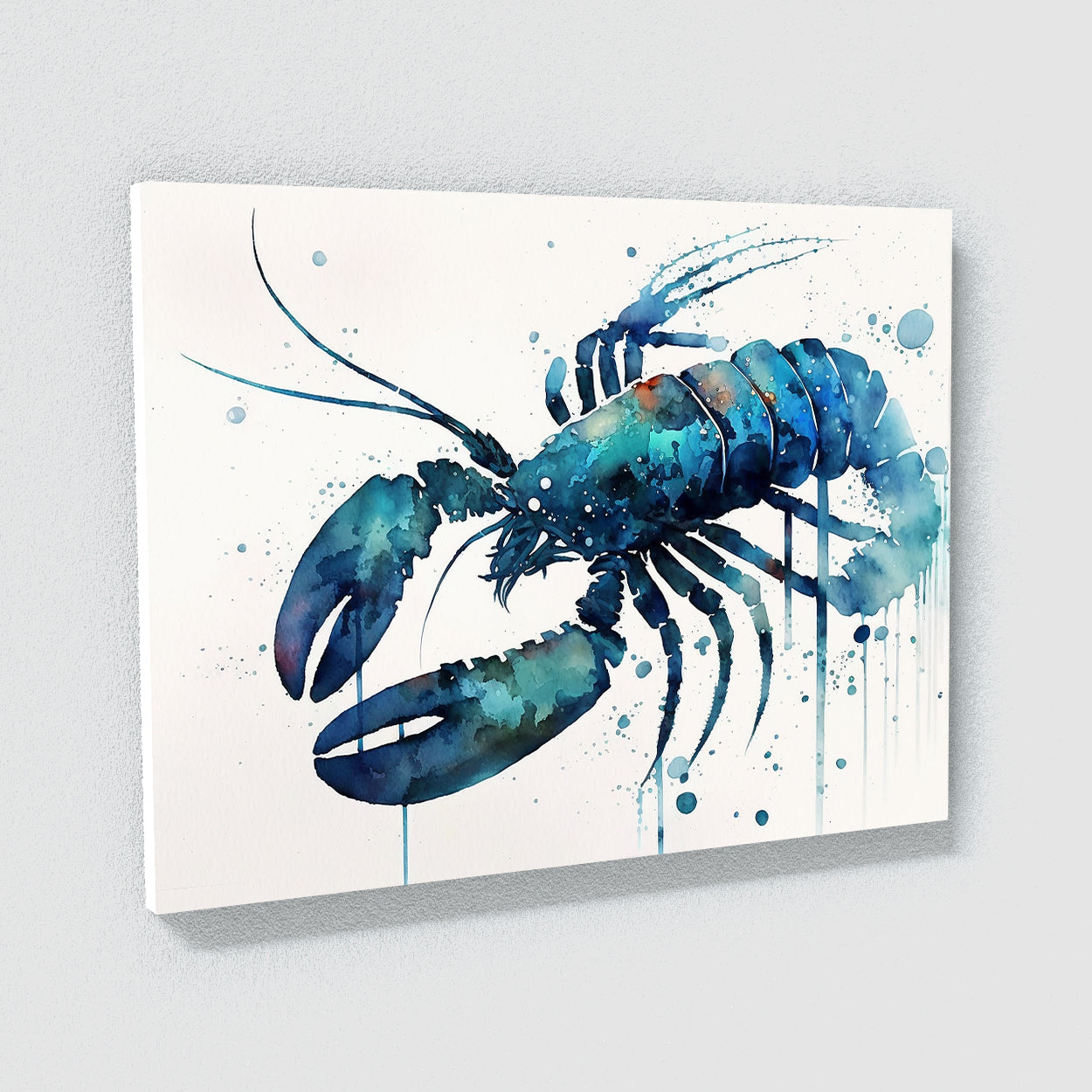Lobster Minimalist Abstract Blue 8 Wall Art