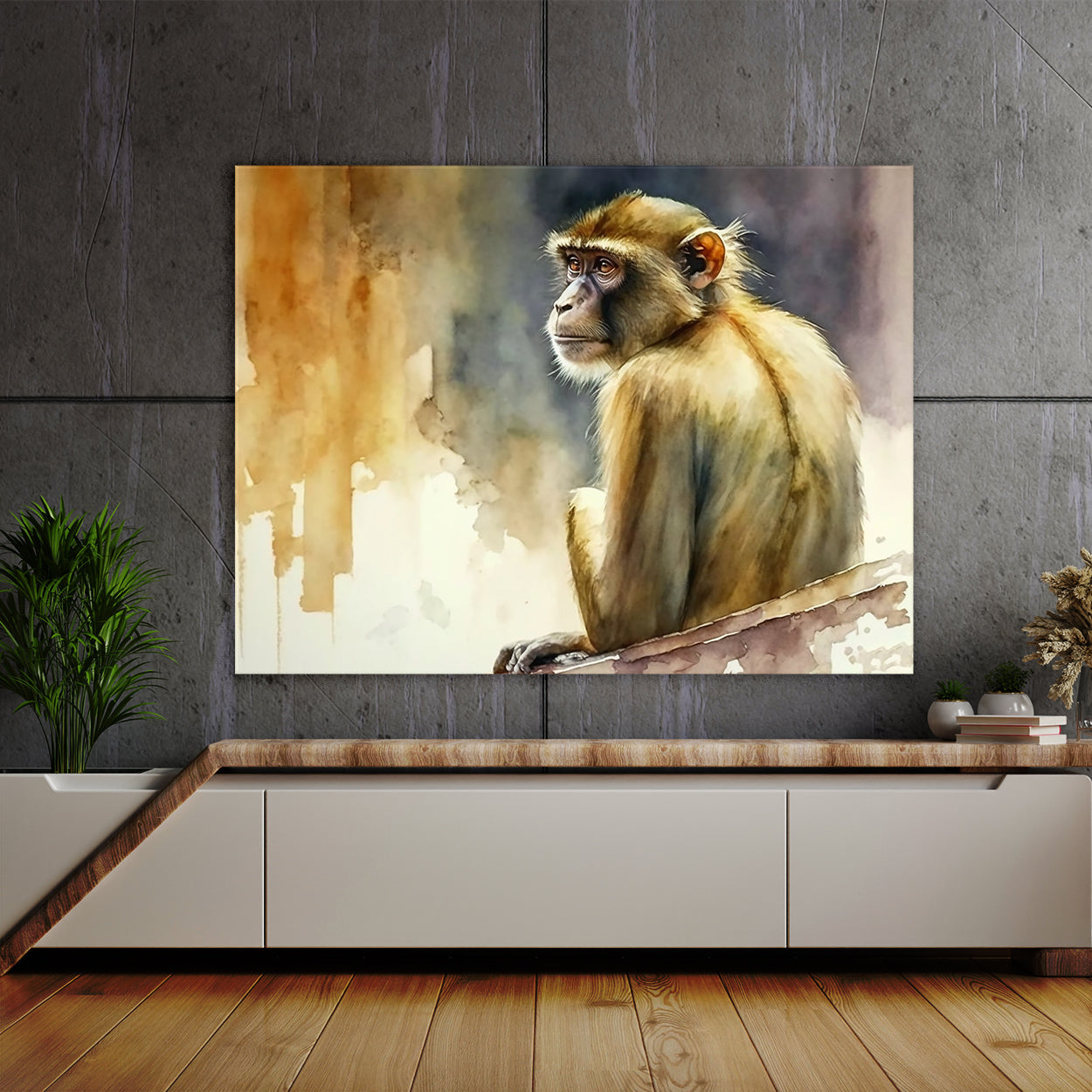 Monkey Watercolor Art 18 Wall Art