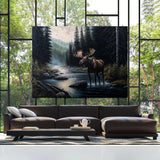 Moose Atmospheric Forest 19 Wall Art