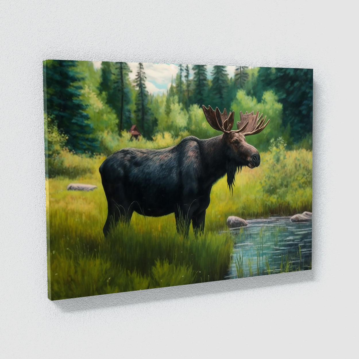 Moose Realistic Meadow 20 Wall Art