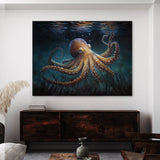 Octopus Dark Background 8 Wall Art