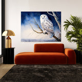 Owl Snowy Blue Sky 26 Wall Art