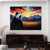 Panda Meadow Mountain Sunset 33 Wall Art