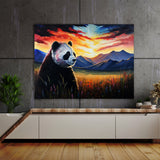 Panda Meadow Mountain Sunset 33 Wall Art