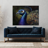 Peacock Vivid Portrait Detailed 2 Wall Art