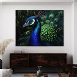 Peacock Vivid Portrait Detailed 3 Wall Art