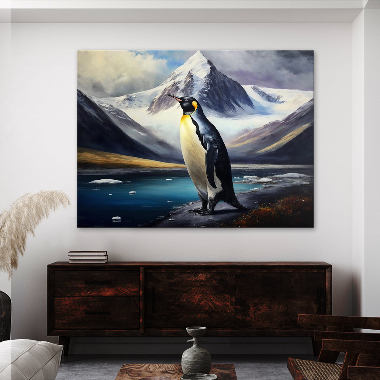 Penguin Emperor Mountain 20 Canvas Wall Art Print Decor Artwork
