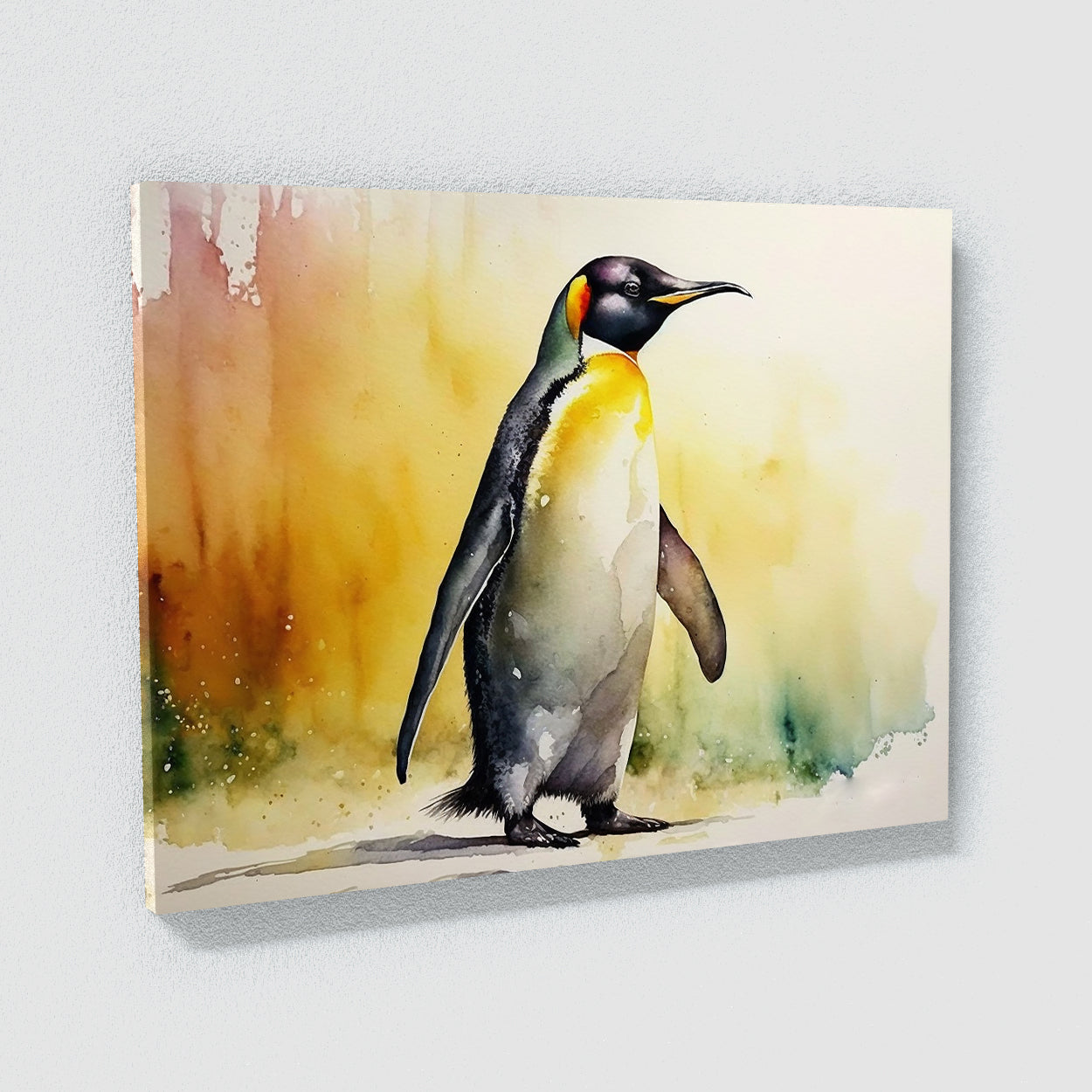 Penguin S Watercolor Yellow 14 Wall Art