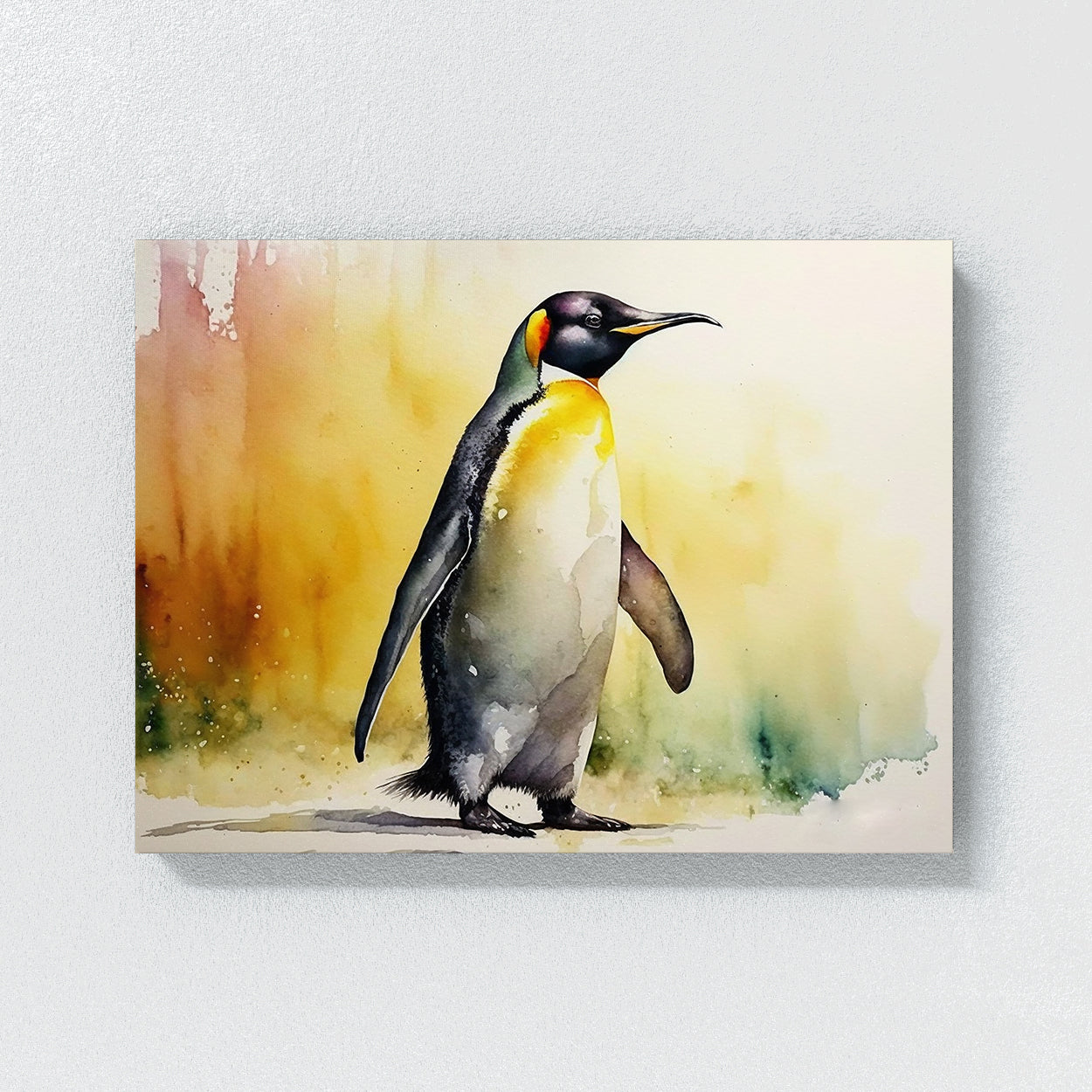 Penguin S Watercolor Yellow 14 Wall Art