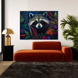 Raccoon Vibrant Garden 2 Wall Art