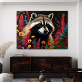Raccoon Vibrant Garden 3 Wall Art