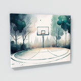Basketball Watercolor Court 11 Wall Art