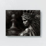 Chess Piece Charcoal Queen 12 Wall Art
