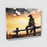 Cowboy Fence Sunset 2 Wall Art