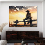 Cowboy Fence Sunset 2 Wall Art