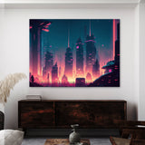 Cyberpunk Futuristic Cityscape 1 Wall Art