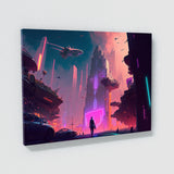 Cyberpunk Futuristic Metropolis 19 Wall Art