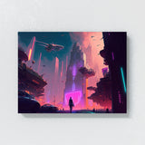 Cyberpunk Futuristic Metropolis 19 Wall Art