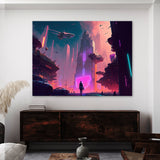 Cyberpunk Futuristic Metropolis 19 Wall Art