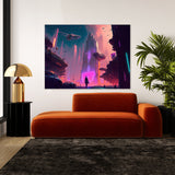 Cyberpunk Futuristic Metropolis 19 Wall Art