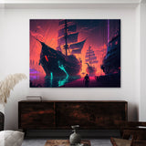 Cyberpunk Futuristic Port Scene 21 Wall Art