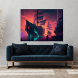 Cyberpunk Futuristic Port Scene 21 Wall Art