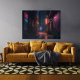 Cyberpunk Neon Alleyway Graffiti 4 Wall Art