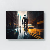 Cycling Cyclist City Street 22 Wall Art