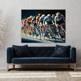 Cycling Large Scale Oil Cyclists 7 Wall Art