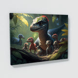 Dinosaur Baby Protecting Jungle 16 Wall Art