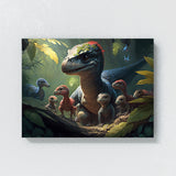 Dinosaur Baby Protecting Jungle 16 Wall Art