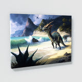 Dinosaur Dinosaurs Beach Waves 13 Wall Art