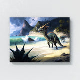 Dinosaur Dinosaurs Beach Waves 13 Wall Art