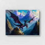 Fantasy Dragon Mountain Range 3 Wall Art