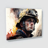 Firefighter Watercolor Intensity 13 Wall Art
