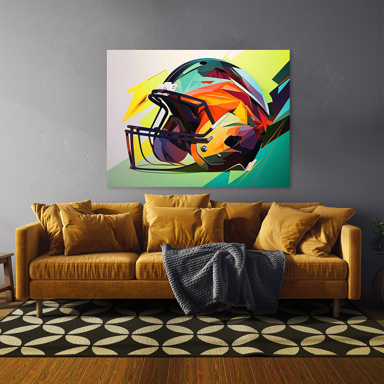 abstract football helmets Football Abstract Helmet 4 Wall Art