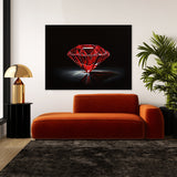 Gemstone Ruby Black Background 8 Wall Art