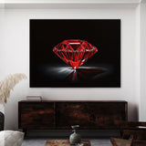 Gemstone Ruby Black Background 8 Wall Art