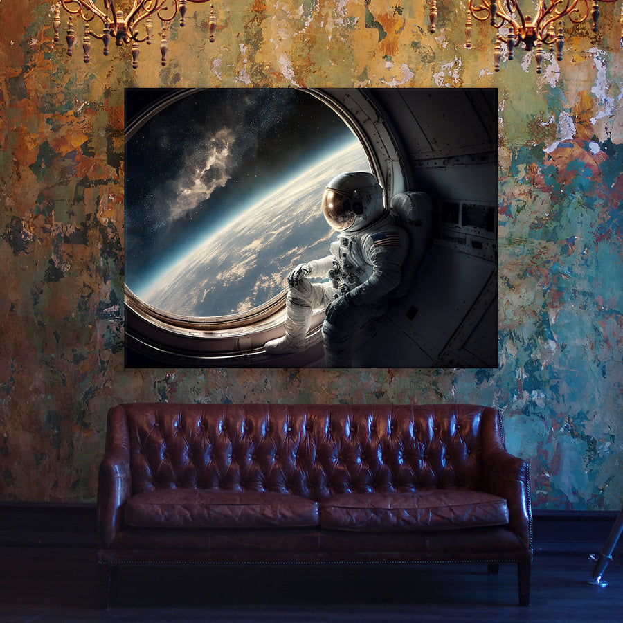 ARTCANVAS Nasa Astronaut Orbiting In Earth'S Atmosphere Canvas Art top Print