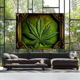 Trippy Psychedelic Cannabis Leaf 66 Wall Art