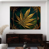 Trippy Psychedelic Cannabis Leaf 68 Wall Art