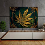 Trippy Psychedelic Cannabis Leaf 68 Wall Art