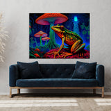 Trippy Psychedelic Neon Frog 91 Wall Art