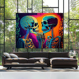 Trippy Psychedelic Skeleton Kiss 5 Wall Art